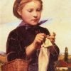 Girl Knitting 2x3 Fridge Magnet